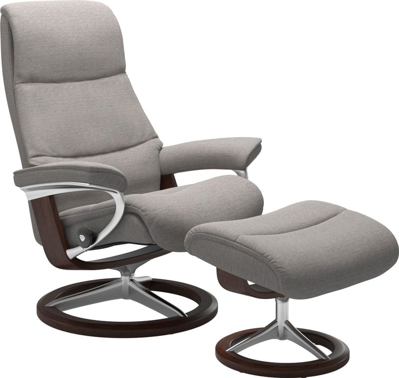 Stressless Relaxsessel "View", (Set, Relaxsessel mit Hocker), mit Signature Base, Größe S,Gestell Braun