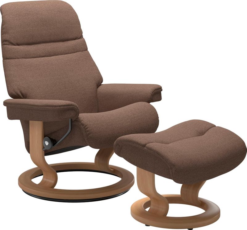 Stressless Relaxsessel "Sunrise", (Set, Relaxsessel mit Hocker), mit Classic Base, Größe L, Gestell Eiche