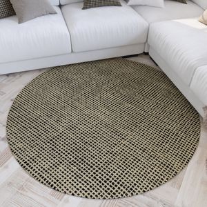 Wecon home Teppich "Hamptons TWENTYNINE", rund, 10 mm Höhe, Kurzflor, Wohnzimmer, Schlafzimmer, elegant, robust, Karo-Muster