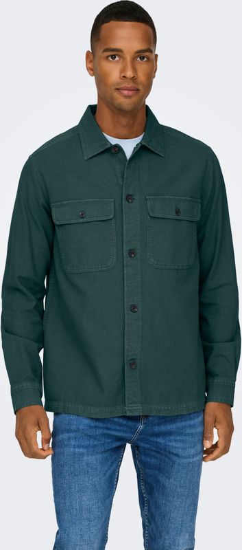 ONLY & SONS Langarmhemd "ONSOLIVER TWILL OVERDYE OVERSHIRT BF"