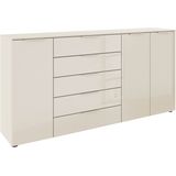 rauch Kombikommode "Kommode Türkommode Sideboard Kombikommode FLIPP mit Glasfront", (Breite 200 cm mit 4 Einlegeböden), 3-türig mit 5 Schubladen und Soft-Close-Funktion sowie Glasfront