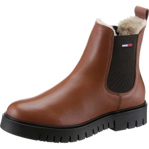 Tommy Jeans Winterboots "WARMLINED CHELSEA BOOT", Blockabsatz, Plateau, Businesschuh mit Profilsohle