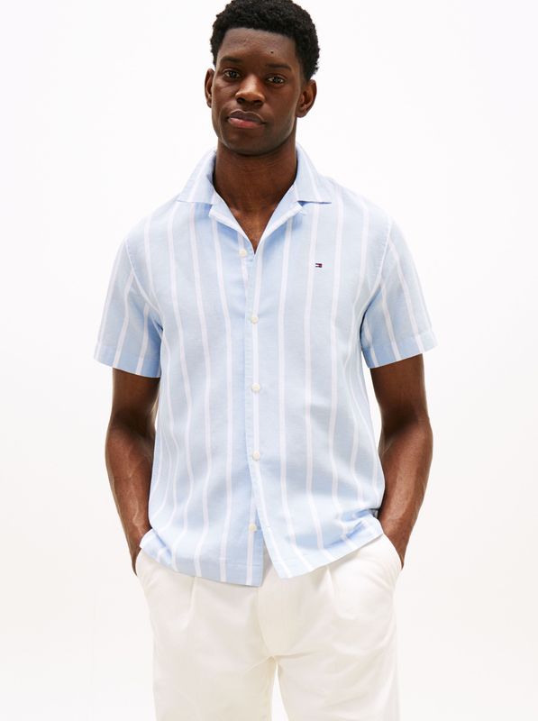 Tommy Hilfiger Kurzarmhemd "LINEN BLEND STRIPED SS RF SHIRT"