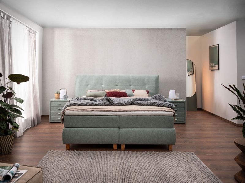 alina Boxspringbett "Luella", ADA trendline Boxspringbett, inkl. Matratze und Viscoschaum-Topper