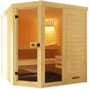 weka Sauna "Massivholz-Elementsauna LAUK", Blockbohlen, vorgefertigte Elemente