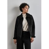 STREET ONE Fellimitatjacke, ohne Kapuze, mit dekorativen Nähten
