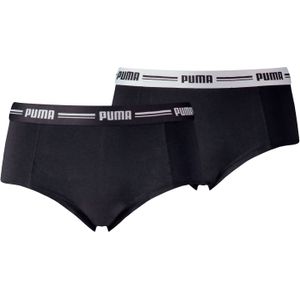 PUMA Panty "PUMA WOMEN MINI SHORT 2P HANG", (2er Pack), Mit elastischem Logobund