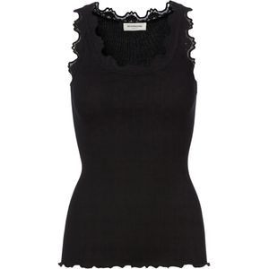 rosemunde Tanktop "Babette Silk Top", wunderschöner Vintage-Spitzenbesatz an Ausschnitt und Trägern