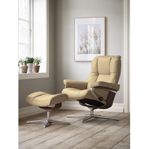 Stressless Relaxsessel "Mayfair", (Set, Relaxsessel mit Hocker), mit Hocker, mit Cross Base, Größe S, M & L, Holzakzent Braun