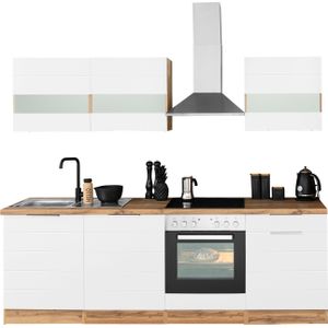 KOCHSTATION Küchenzeile "KS-Luhe", 240 cm breit, wahlweise mit oder ohne E-Geräten, gefräste MDF-Fronten