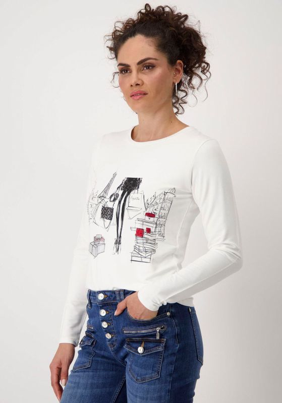 Monari Rundhalsshirt, mit Frontprint