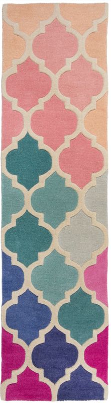 FLAIR RUGS Läufer "Rosella", rechteckig, 10 mm Höhe, 100% Wolle, mehrfarbig, Ornamente, mit Hoch-Tief-Effekt, Teppichläufer