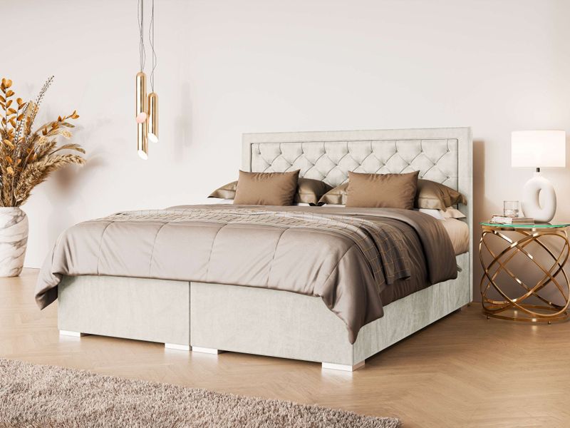 Leonique Polsterbett "SACY mit Matratze und Topper, in 2 Breiten (160 und 180 cm)", Boxspringbett mit Kopfteil, Bettkasten, Matratze (BFK/TFK) und Topper