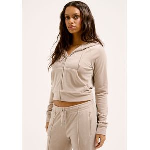 Juicy Couture Kapuzennickijacke "MADISON CLASSIC VELOUR HOODIE Damen", mit Kapuze, Trainingsjacke Damen, Sweatjacke mit Kapuze, Velour, mit Glitzer, Sale