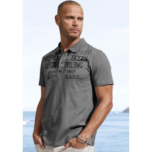 John Devin Poloshirt "mit Print", Regular-Fit, aus Slub-Qualität, mit Print