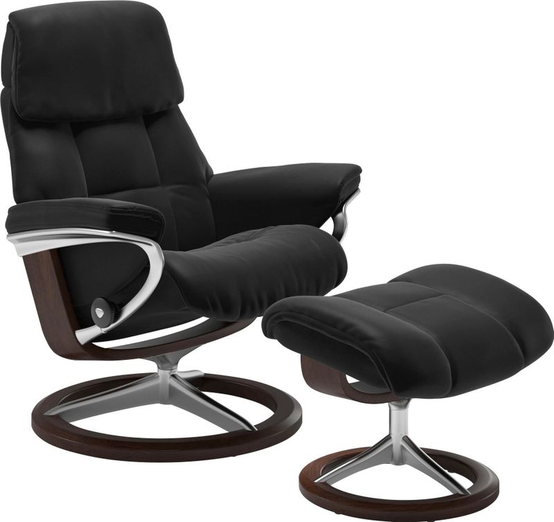 Stressless Hocker "Ruby", mit Signature Base, Gestell Eiche, Wenge, Braun & Schwarz