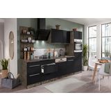 KOCHSTATION Küchenzeile "KS-Brindisi Breite 280 cm", wahlweise mit E-Geräten und Induktion, mit MDF-Fronten und Regal
