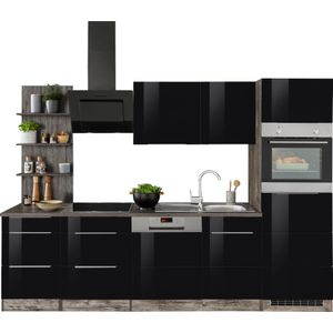 KOCHSTATION Küchenzeile "KS-Brindisi Breite 280 cm", wahlweise mit E-Geräten und Induktion, mit MDF-Fronten und Regal