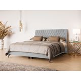 Leonique Polsterbett "SYDNEE mit Matratze und Topper, in 2 Breiten (160 und 180 cm)", Boxspringbett mit Kopfteil, Bettkasten, Matratze (BFK/TFK) und Topper