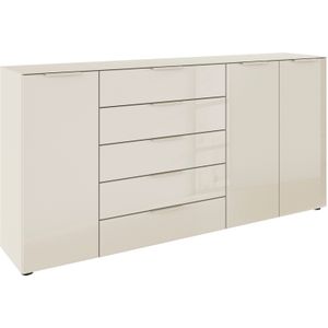 rauch Kombikommode "Kommode Türkommode Sideboard Kombikommode FLIPP mit Glasfront", (Breite 200 cm mit 4 Einlegeböden), 3-türig, 5 Schubladen, Soft-Close-Funktion, Oberboden und Front Glas