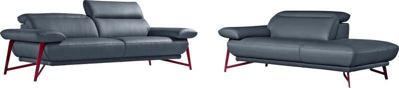 Egoitaliano Polstergarnitur "Anais, Design mit hohem Sitzkomfort für mehr Bequemlichkeit", Set: bestehend aus Sofa und Ottomane, inkl. Kopfteilverstellung