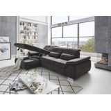 Die PlanBar Ecksofa "MP-IN16037 L-Form mit Federkern-Polsterung", mit Sitztiefenverstellung & Zierkissen