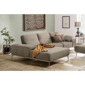 W.SCHILLIG Ecksofa "run, Designsofa mit tollem Sitzkomfort, bequem, L-Form", mit elegantem Holzsockel, Füße in Silber matt, Breite 299 cm