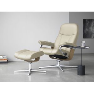 Stressless Relaxsessel "Consul", (Set, Relaxsessel mit Hocker), mit Hocker, mit Cross Base, Größe S, M & L, Holzakzent Eiche
