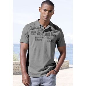 John Devin Poloshirt "mit Print", Regular-Fit, aus Slub-Qualität, mit Print