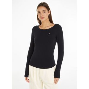 Tommy Hilfiger Langarmshirt "SLIM 5X2 RIB O-NK LS", mit Struktur