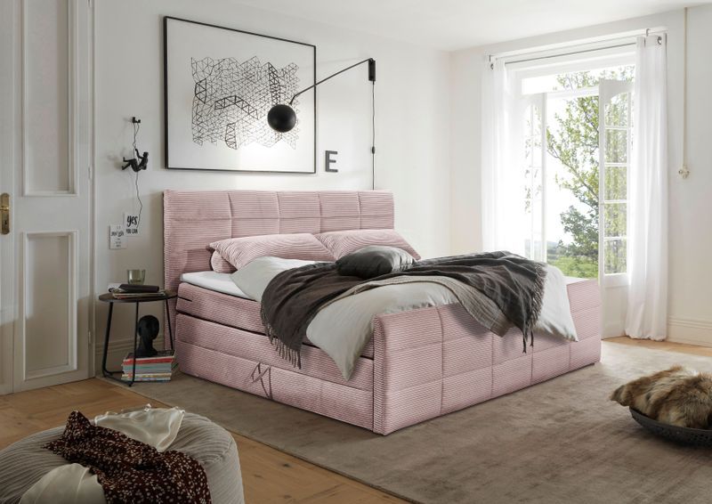 ED EXCITING DESIGN Boxspringbett "Bolivia", harte Seite mit Kokosmatte, weiche Seite mit Filzabdeckung
