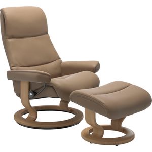 Stressless Relaxsessel "View", (Set, Relaxsessel mit Hocker), mit Classic Base, Größe M,Gestell Eiche