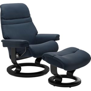 Stressless Relaxsessel "Sunrise", (Set, Relaxsessel mit Hocker), mit Classic Base, Größe M, Gestell Schwarz