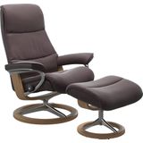 Stressless Relaxsessel "View", (Set, Relaxsessel mit Hocker), mit Signature Base, Größe S,Gestell Eiche