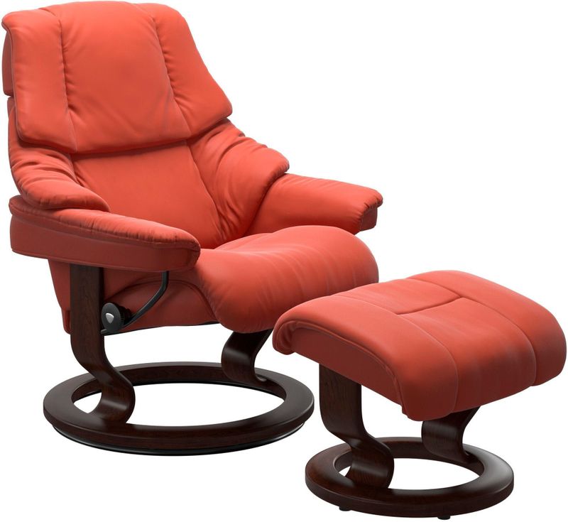 Stressless Relaxsessel "Reno", (Set, Relaxsessel mit Hocker), mit Hocker, mit Classic Base, Größe S, M & L, Gestell Braun