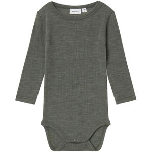 Name It Langarmbody "NBMWANG WOOL NEEDLE LS BODY SOLID NOOS", aus reiner Merinowolle
