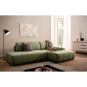 INOSIGN Ecksofa "TORGE, Schlafsofa Cord, Samtvelours u. Strukur fein, Couch in L-Form", Schlaffunktion und Bettkasten, Liegefläche: 210x125 cm, neues Design