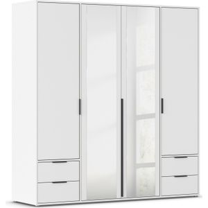 rauch Drehtürenschrank "Kleiderschrank Schrank Garderobe Wäscheschrank NAGATA mit Spiegel", (in 3 verschiedenen Ausstattungen BASIC/CLASSIC/PREMIUM), und Schubladen sowie Stangengriffen TOPSELLER MADE IN GERMANY