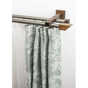 GARESA Gardinenschiene "Cubus, Quadros Innenlauf", 2 läufig-läufig, Wunschmaßlänge, Innenlauf-Vorhanggarnitur, verlängerbar, Holz-Aluminium
