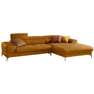 W.SCHILLIG Ecksofa "piedroo, Designsofa mit tollem Sitzkomfort, elegant und bequem, L-Form", Kopfteilverstellung, wahlweise mit Sitztiefenverstellung, Breite 303cm