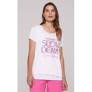 SOCCX 2-in-1-Shirt, mit Glitzernaht an den Kanten und Säumen