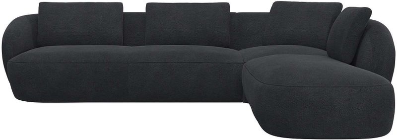 FLEXLUX Ecksofa "Torino, rund, L-Form, Sofa-Ecke mit Ottomane", Modernes, organisches Sofa-Design, Kaltschaum, Wellenunterfederung