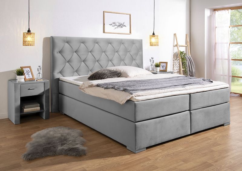 Home affaire Boxspringbett "Chalon, in verschiedenen Breiten", inkl. Topper, wahlweise in H2, H3 oder H4 erhältlich