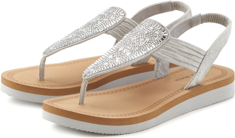 Venice Beach Badesandale "Sommerschuh", Sandale, Badeschuh, Sommerschuh, Zehentrenner mit Glitzersteinen VEGAN