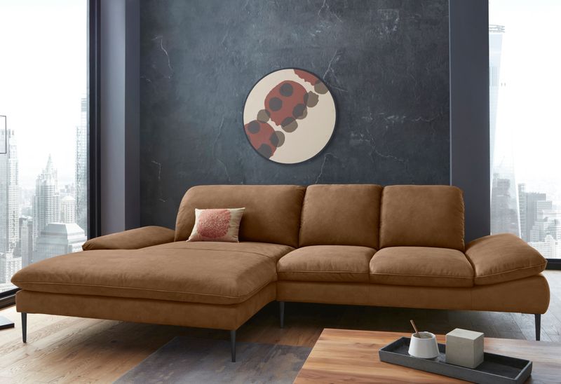 W.SCHILLIG Ecksofa "enjoy&MORE, Designsofa, elegant und bequem, L-Form", Sitztiefenverstellung, Füße schwarz pulverbeschichtet, Breite 310 cm