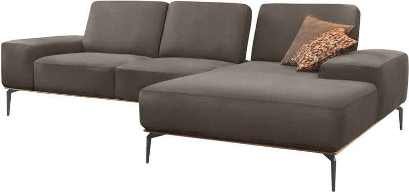 W.SCHILLIG Ecksofa "run, Designsofa mit tollem Sitzkomfort, bequem, L-Form", mit Holzsockel, Füße in Schwarz pulverbeschichtet, Breite 279 cm