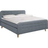 TOM TAILOR HOME Boxspringbett "NORDIC BOX", mit Knopfheftung im Kopfteil und Fußteil, Füße in Buche natur