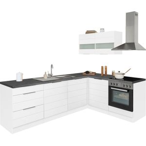 KOCHSTATION Winkelküche "KS-Luhe", Stellbreite 240x180 cm, wahlweise mit oder ohne E-Geräten, MDF-Fronten