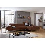 W.SCHILLIG Ecksofa "piedroo, Designsofa mit tollem Sitzkomfort, bequem und elegant, L-Form", Kopfteilverstellung, wahlweise mit Sitztiefenverstellung, Breite 343cm