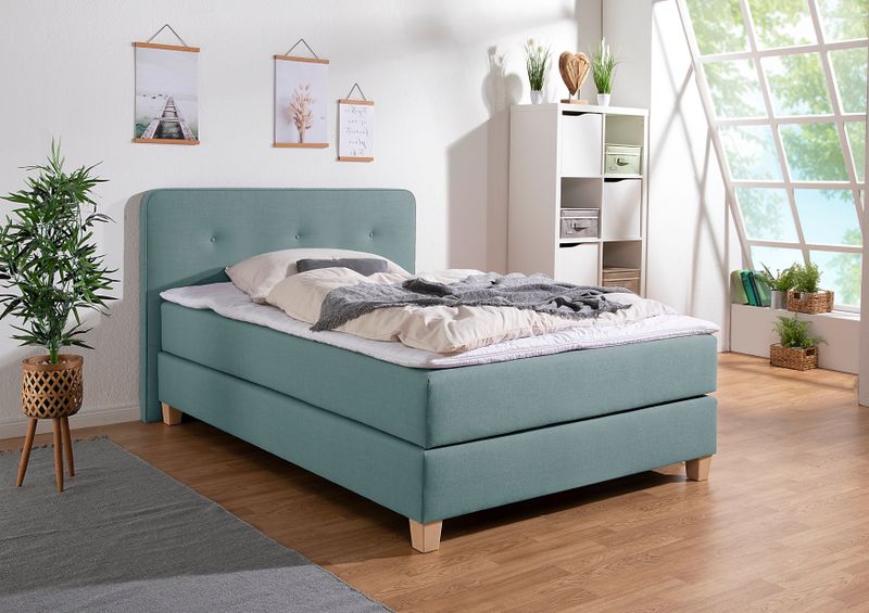 Home affaire Boxspringbett "Fargo", inkl. Topper, in 3 Matratzenarten, in Samt- oder Strukturstoff